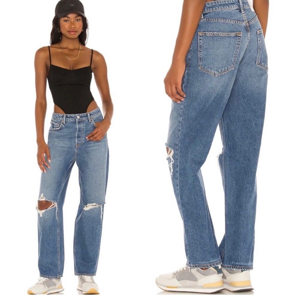 NEW GRLFRND Amanda Mid Rise Straight Jeans Abbot Kinney